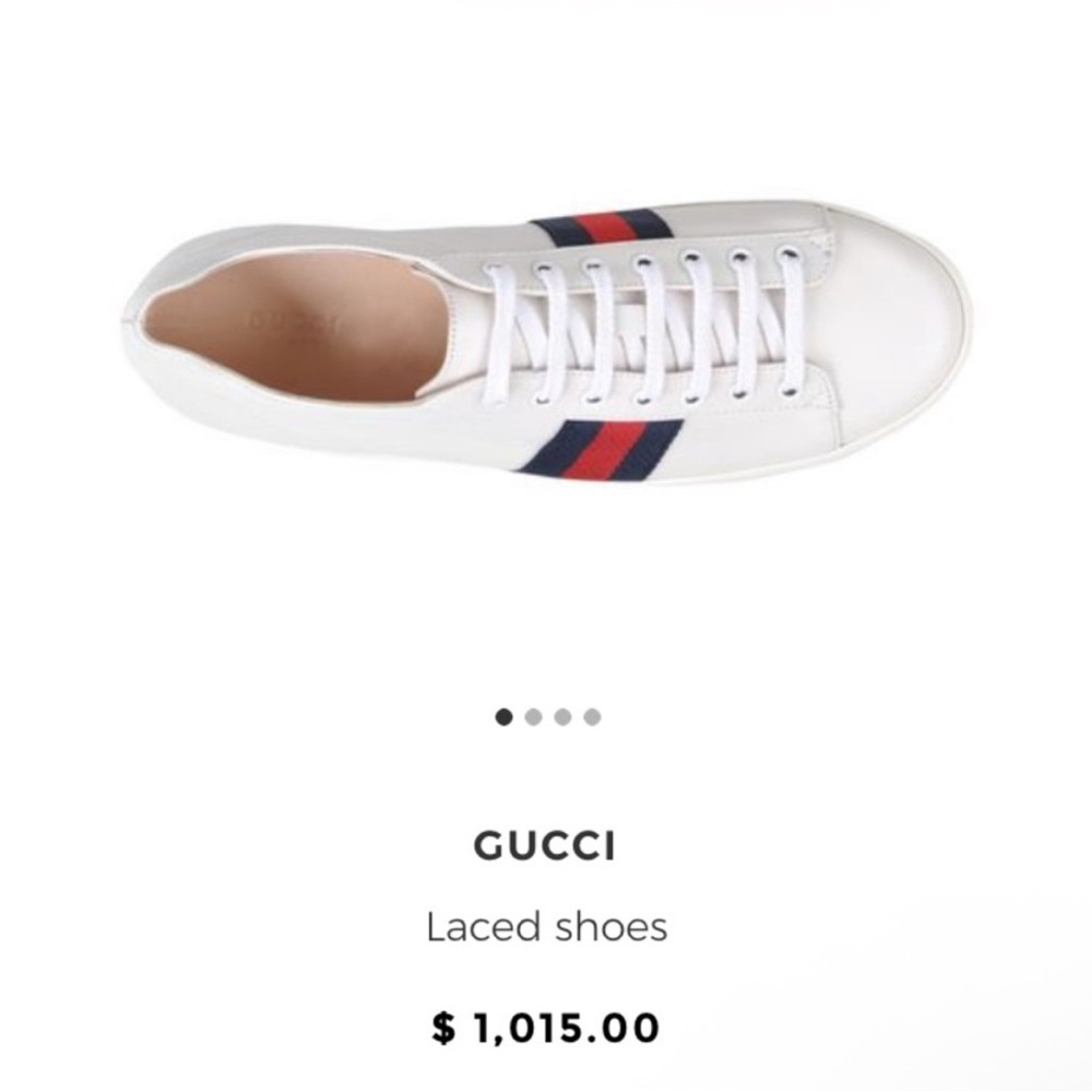 Authentic Gucci Web Striped Peggy Platform Sneakers 37.5 - Picture 10 of 13